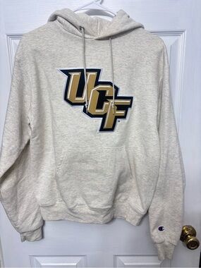 Champion Cream UCF Logo Zip-Up Style Hoodie